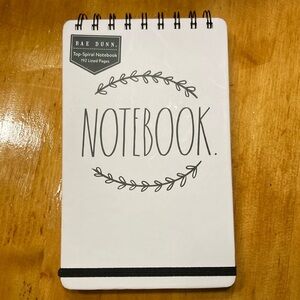 Rae Dunn Vines Top Spiral Lined Black Blush Notebook